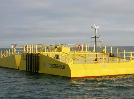 The Tordenskiold boat at sea