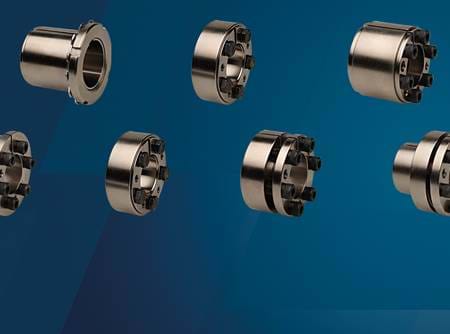 Shaft hub connections on blue background