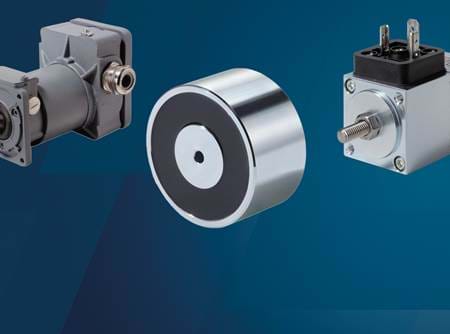 Solenoids on blue background