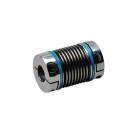 KB2 100 57 11 12 miniature metal bellow coupling, stainless steel and aluminium