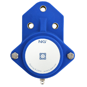 NG waterproof flange bearing F3 Ø20, 3-bolt, closed cover, blue