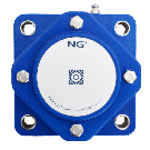 NG waterproof flange bearing F4 Ø30, 4-bolt, closed cover, blue