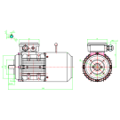 Busck AC brake motor T3AB90S-6, 0.75kW, 950RPM, 230/400V, 50Hz, aluminium