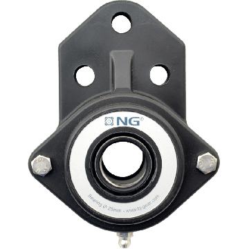 NG waterproof flange bearing F3 Ø25, 3-bolt, open cover