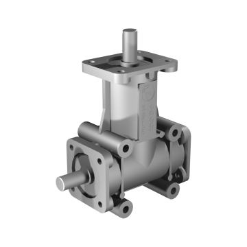 Poggi right angle gearbox 2030, R1:1, D2, Ø19h7, 2-way, Aluminium