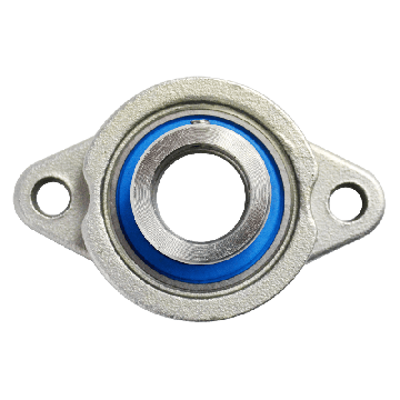 Mini Flanged bearing MUFL003, Ø17, 2-holes, eccentric collar, stainless steel