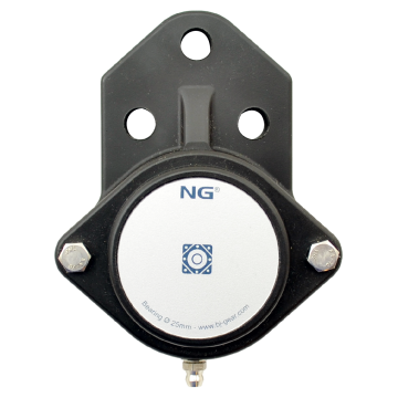NG waterproof flange bearing F3 Ø25, 3-bolt, closed cover