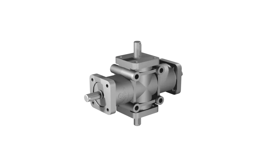 Poggi vinkelgear 2006, R1:2, D1/2, Ø14h7, 4-vejs, Aluminium